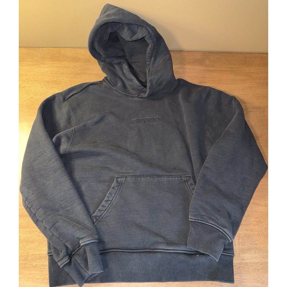 Jordan Brand Air Jordan Wordmark Hoodie Faded Black Embroidered Pullover Small